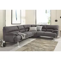 TRENDMANUFAKTUR Ecksofa "Cecilia II, in italienischen Design, bequem, hoher Sitzkomfort, L-Form", grau (stone), B:280cm H:87cm T:240cm, Microfaser Vintage (100% Polyester);Struktur (100% Polyester);Struktur fein (100% Polyester), Sofas, Ecksofa, extrabreite Armlehnen für