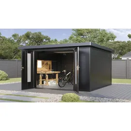 Wolff Finnhaus Premium Metall Gartenhaus Eirik 3030 Anthrazit