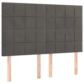 vidaXL Boxspringbett mit Matratze & LED Dunkelgrau 140x200 cm Samt