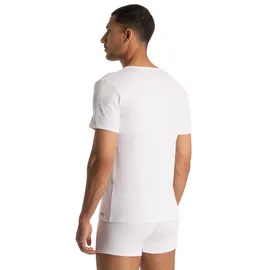 Bruno Banani V-Shirt BRUNO BANANI "FINE RIB", Herren, Gr. S, weiß, Feinripp, Obermaterial: 96% Baumwolle, 4% Elasthan, unifarben, Basic hüftbedeckend, V-Ausschnitt, Shirts, Feinripp, Kurzarm, V-Neck, Cotton-Mix
