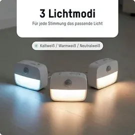 Ansmann Sensor-Nachtlicht NL30 AC 1600-0778 Nachtlicht mit Bewegungsmelder Rechteckig LED Warmweiß Weiß