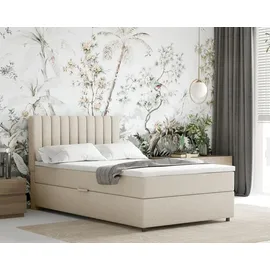 panda möbel Boxbett, Beige, Holz, Mode, H3, 120x200 cm, Oeko-Tex® Standard 100, Schlafzimmer, Betten, Boxspringbetten
