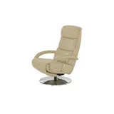 Hukla Leder-Relaxsessel Florian ¦ beige ¦ Maße (cm): B: 73 H: 109 T: 91