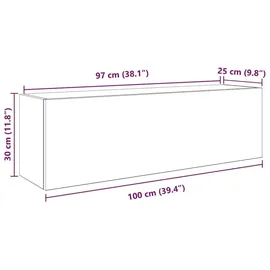vidaXL Bad-Wandschrank 100 x 25 x 30 cm Weiß