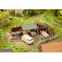 FALLER FA 232373 Timber Storage Sheds N Scale Building Kit Holzlagerschuppen, Mehrfarbig, One Size