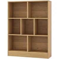 Costway Bücherregal, Braun, Holz, 24x104x80 cm, Wohnzimmer, ,