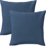 Erwin Müller Kissenhülle London 2er-Pack Baumwolle marine Größe 40x40 cm