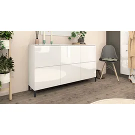 borchardt Möbel Haama 139 x 80 x 35 cm verstellbare Einlegeböden / weiß hochglanz