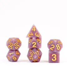 Metallic Dice Games Fanroll - 16mm Sharp Edge Silicone Rubber Poly Dice Set: Volcanic Soot