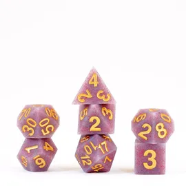 Metallic Dice Games Fanroll - 16mm Sharp Edge Silicone Rubber Poly Dice Set: Volcanic Soot