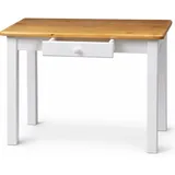 Magnetic Mobel Esstisch mit Schublade Küchentisch Tisch Restaurant Massiv Holz Kiefer (80x80, Erle) - Weiß