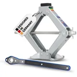 alca Wagenheber Scherenwagenheber + Ratsche 2t Universal Hubhöhe 115-410 mm, max. Hubhöhe: 41 cm, Set silberfarben 11.4 cm x 11.6 cm