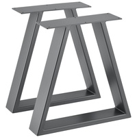 [en.casa]® [en.casa] 2er-Set Tischgestell Trapezförmig 40x10x40 cm Metallgestell Stahlgrau