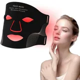 TaFoyu LED Rotlichtlampe Gesicht, Nahinfrarotlicht + 7 Farben LED Rotlichtlampe Gesicht, Anti-Aging/Akne, Aufhellung, Faltenbehandlung, Pflegegerät und Schön für alle Hauttypen (Schwarz)