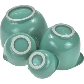 Rosti Rührschüssel Set 4tlg. mit Deckel, Margrethe türkis Nordic Green, 0,25+0,5+1,5+3,0L