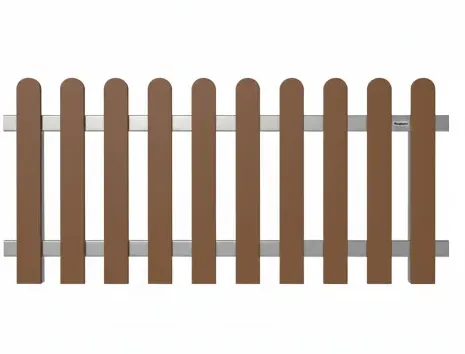 Elephant Classic-Vorgartenzaun braun WPC abgerundet 180x80cm braun