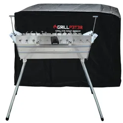 Grillpeter Mangal Ararat Edelstahl 2mm Schaschlikgrill 11er Drehspieß Haube Elektromotor