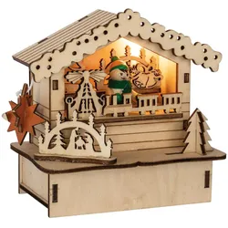 LED-Weihnachtsmarkthütte, Spielzeugverkäufer, warmweiße LEDs