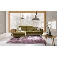 Ecksofa Sofa COTTA Polyesterstoff Lindengrün Ottomane Links - Grün