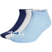 adidas Cushioned Essentials Low Cut Socken 3er Pack Dark Blue/White/Glow Blue 43-45