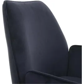 Mendler Esszimmerstuhl HWC-G67 Samt anthrazit-blau