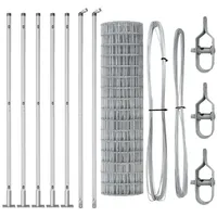 VidaXL Euro Zaun mit 7 Flanschpfosten 0.8x10 m Verzinkter