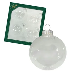Krebs Glas Lauscha Kristall (Silbersplint) 8cm Glaskugeln uni