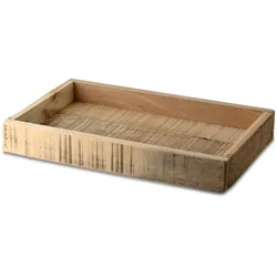 VOSTEEN 1 Stück Serviertablett - Holztablett, Dekotablett, Tablettplatte, Dekoteller - stabil, dekorativ, vielseitig, naturbelassen