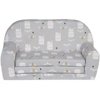 FORTISLINE Kindersitzgruppe Kindersofa "MINI" Kindercouch zum Aufklappen W386 grau