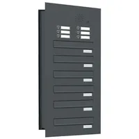 AL Briefkastensysteme 6er Premium Durchwurf Briefkasten Anthrazit