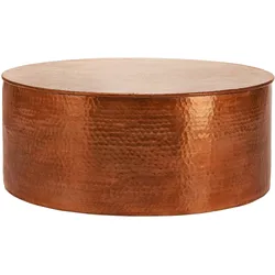 Couchtisch Hammerschlag Wohnzimmertisch Aluminium Kupfer Ø76 cm WOMO-DESIGN®