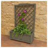Hti-Living Pflanzkasten mit Rankgitter 60 x 30 cm Grau