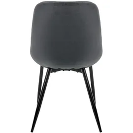 ML-Design 4er Set Esszimmerstühle mit Rücken- und Armlehnen, Anthrazit, Samt Sitzfläche, Metallbeine, Küchenstühle Küchenstuhl Wohnzimmerstühle Wohnzimmerstuhl Polsterstuhl Stühle