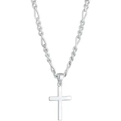 KUZZOI Herren Figarokette Kreuz 925 Silber Ketten   