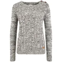 Oxmo OXPhia Damen, Strickpullover Grobstrick Pullover mit Zopfstrickmuster in