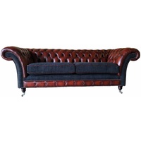 JVmoebel Chesterfield-Sofa, Sofa Chesterfield Klassisch Design Wohnzimmer Dreisitzer Sofas grau