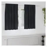 vidaXL Verdunkelungsvorhänge 2 pcs Schwarz 140 x 140 cm