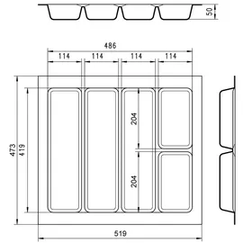 SOTech Orga-Box I 51,9 x 50 x 47,3 cm 1-tlg. lavagrau