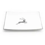 Gmundner Keramik Speiseteller Grauer Hirsch, 31x31x2,8 cm grau