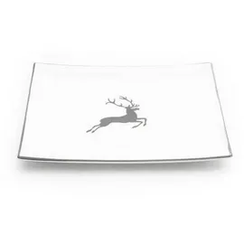 Gmundner Keramik Speiseteller Grauer Hirsch, 31x31x2,8 cm grau