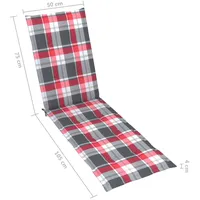 Tidyard Liegenauflage Liegestuhl Auflage Stuhlauflage Deckchair Sonnenliege Liege Kissen Polster Polsterauflage Rotes Karomuster (75+105) x50x4cm