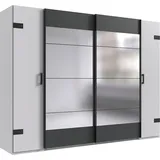 WIMEX Schwebetürenschrank Stockholm 270 x 210 x 65 cm Weiß/Grau