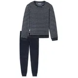 SCHIESSER Pyjama Herren Pyjama Baumwolle Casual Nightwear (2 tlg) blau XL
