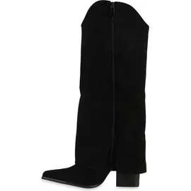 VAN HILL Damen Cowboystiefel in Schwarz,