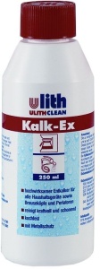 Ulithclean Kalk-Ex Entkalker, Hochwirksamer Entkalker für Haushaltsgeräte, sowie Brauseköpfe und Perlatoren, 250 ml - Flasche