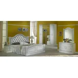 JVmoebel Komplettschlafzimmer Elegantes Schlafzimmer Set aus hochwertigem Holz in Weiß, (6-tlg), Made in Europa weiß