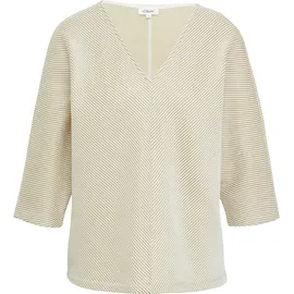 s.Oliver Shirt mit Strukturstreifen und Fledermausärmeln braun 42
