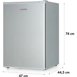 Klarstein Delaware Kühlschrank (75 l, 700 mm hoch, Silber-Metallic)