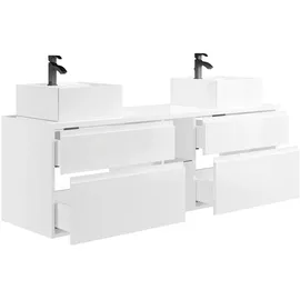 vente-unique Waschbeckenunterschrank hängend 150 x 0 x 0 cm Weiß