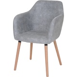 MCW MCW, Stühle, Vaasa T381, Stuhl Küchenstuhl, Retro 50er Jahre Design ~ Textil, vintage betongrau, helle Beine